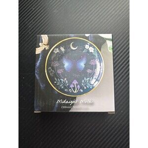 Midnight Moth Celestial Trinket Dish – Gothic & Night Sky Decor, 4.2" Ceramic